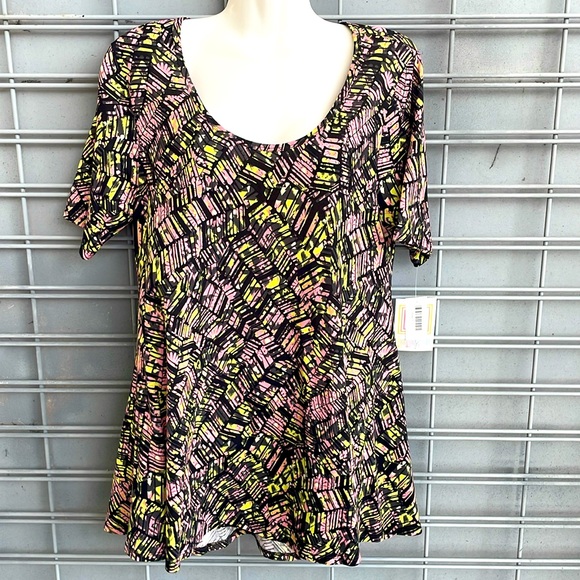 LulaRoe Floral & Geometric Print Perfect T Tunic Top-#10163 - Picture 1 of 11